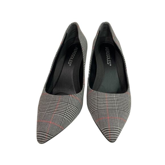 Size 6 Aerosoles Womens Plaid Black Heels Deal Breaker 3 Inch - Picture 3 of 12